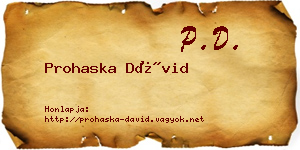 Prohaska Dávid névjegykártya