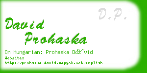 david prohaska business card